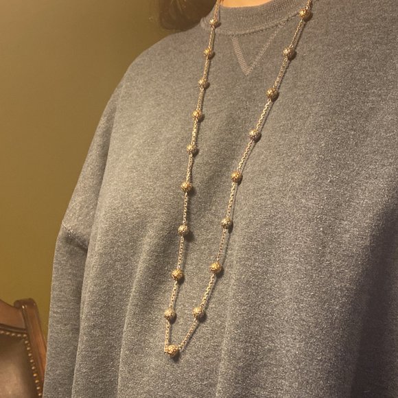 John Hardy 18K Gold and Sterling Silver Handcrafted Dot Jewelry Necklace - Picture 3 of 7